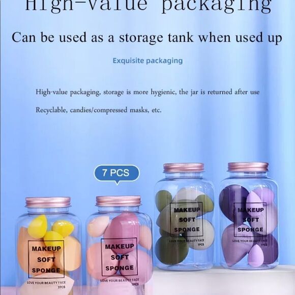 💕Brand New Yellow 7 Pieces Professional Beauty Blender Makeup Sponge - Picture 6 of 11